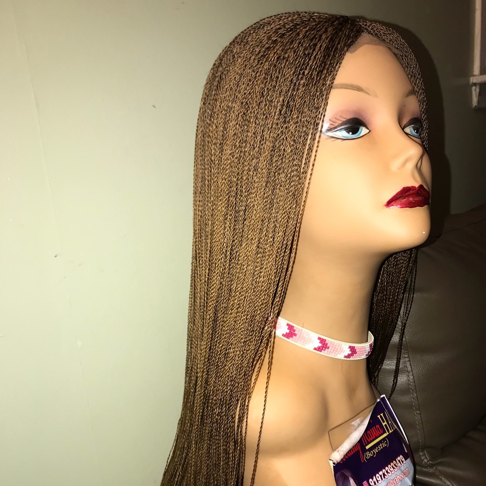 Million twist braided wig on a closure